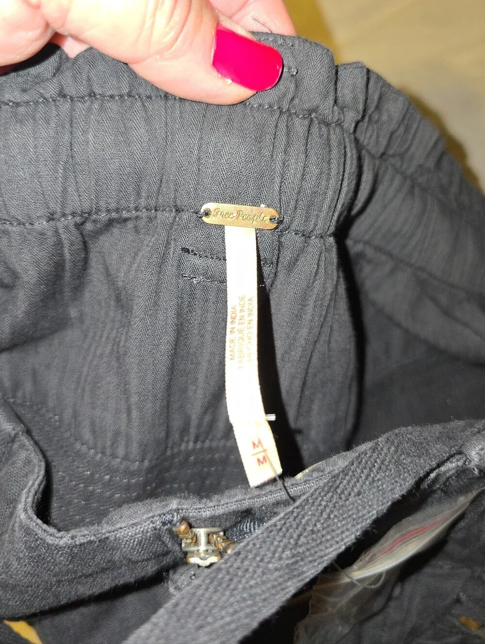 NWT Free People Islands Of Time Utility Shorts In Washed Black Medium